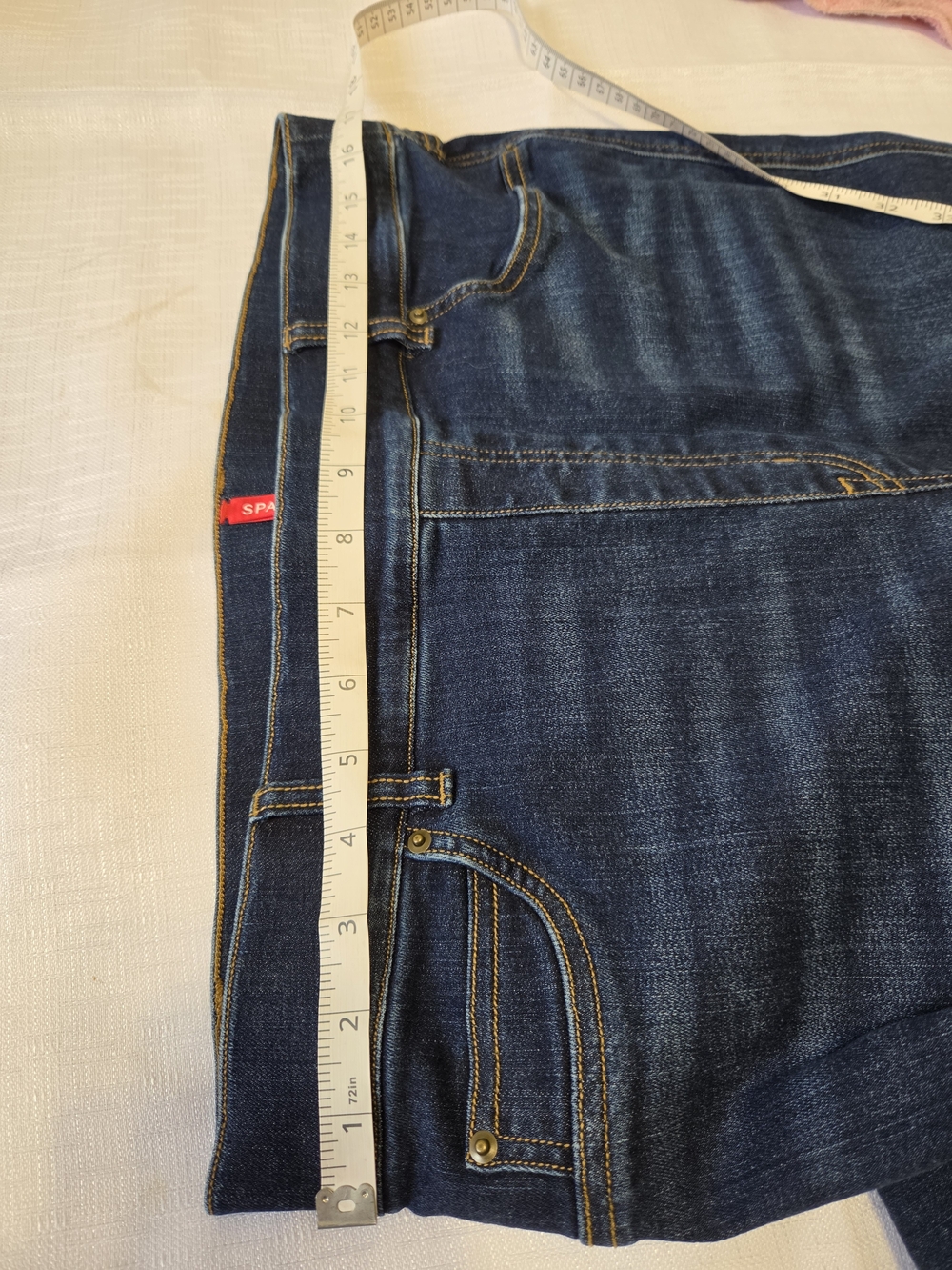SPANX Women's Dark Blue Wide Leg Jeans - Picture 6 of 7